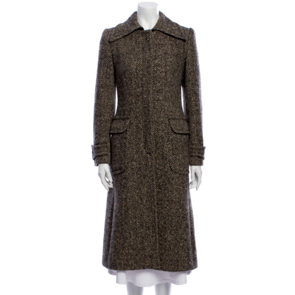 DOLCE & GABBANA Virgin Wool Tweed Pattern Coat